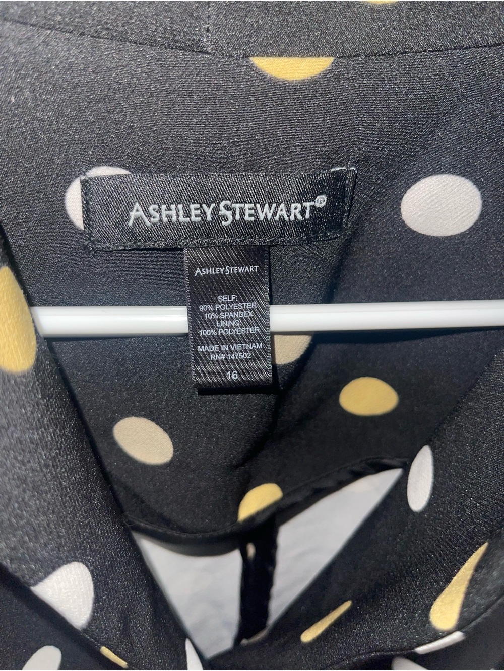 Ashley Stewart Women’s Size 16 Black Polka Dot Blazer Jacket Open Front Stretch - Picture 2 of 3